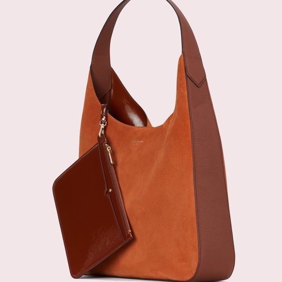rita suede large hobo bag Kate spade amber brown - Picture 5 of 8